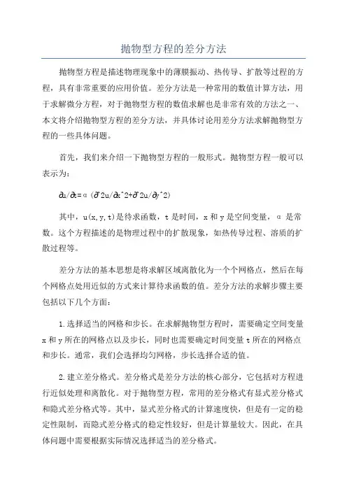 抛物型方程的差分方法