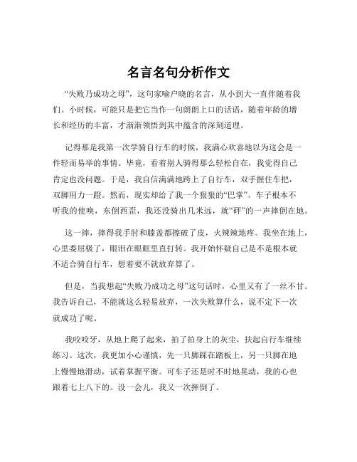 名言名句分析作文