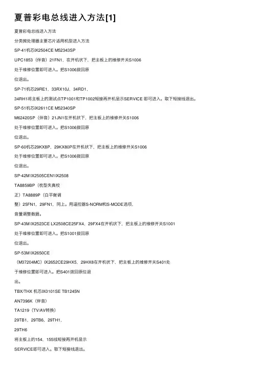 夏普彩电总线进入方法[1]