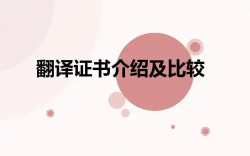翻译证书介绍及比较英文PPT