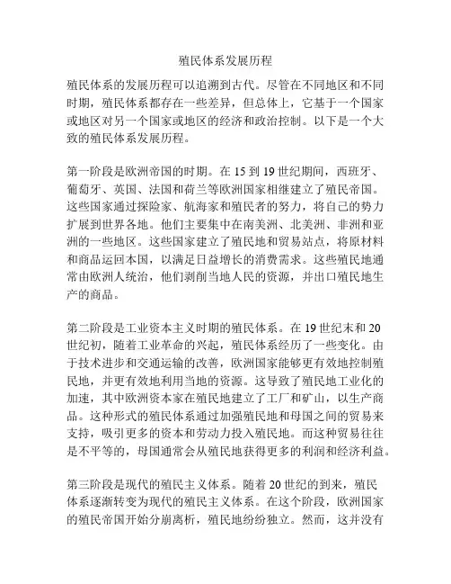 殖民体系发展历程