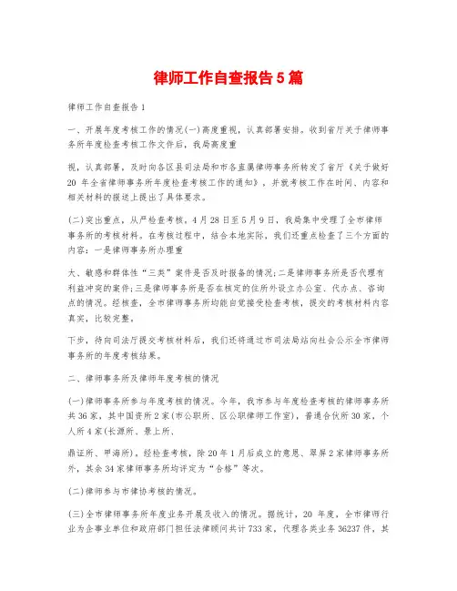 律师工作自查报告5篇