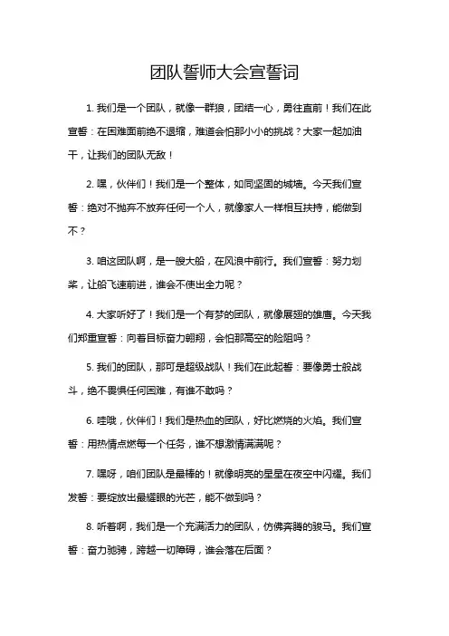 团队誓师大会宣誓词
