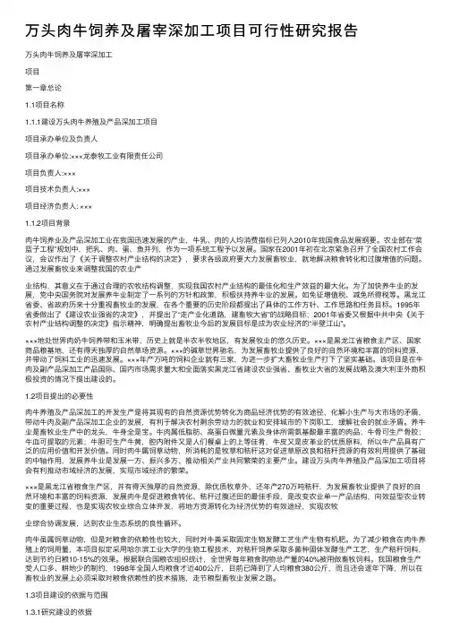 万头肉牛饲养及屠宰深加工项目可行性研究报告