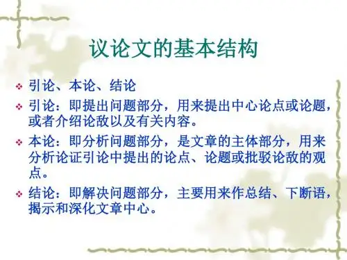 议论文的基本结构