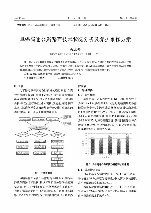 阜锦高速公路路面技术状况分析及养护维修方案