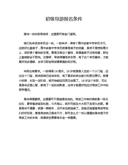 初级导游报名条件