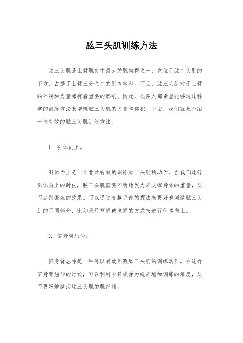 肱三头肌训练方法