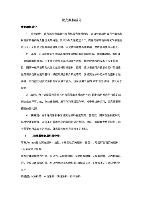 荧光颜料成分