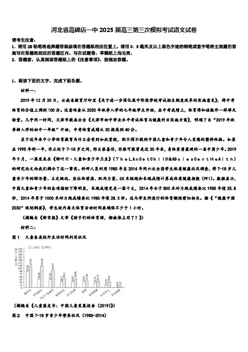 河北省高碑店一中2025届高三第三次模拟考试语文试卷含解析