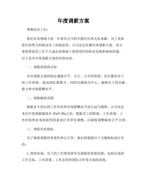 年度调薪方案