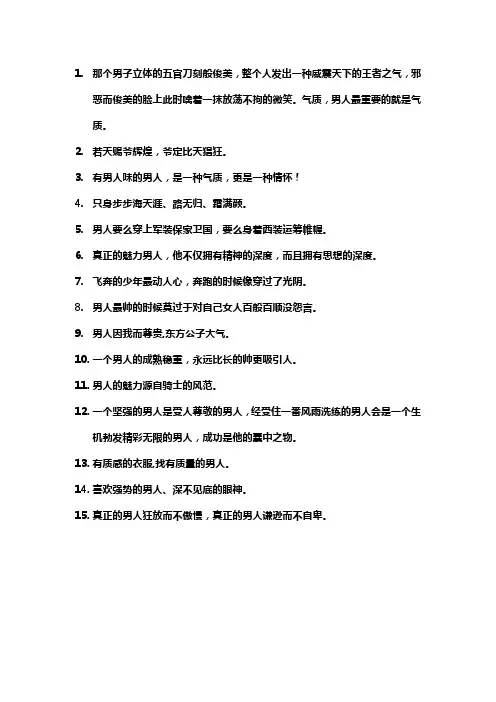 男人气质文案