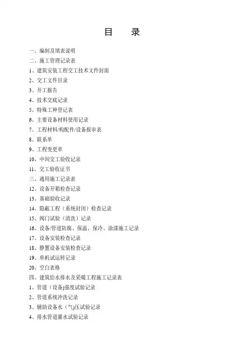 水电安装全套资料汇总【范本模板】