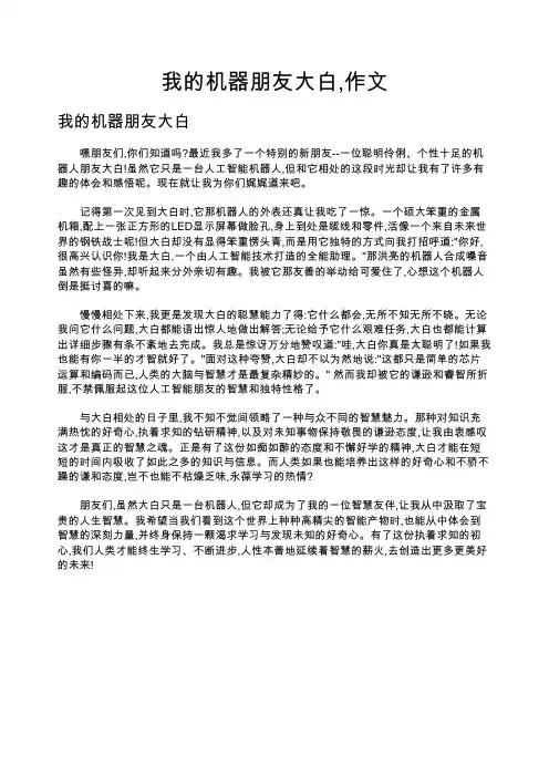 我的机器朋友大白,作文