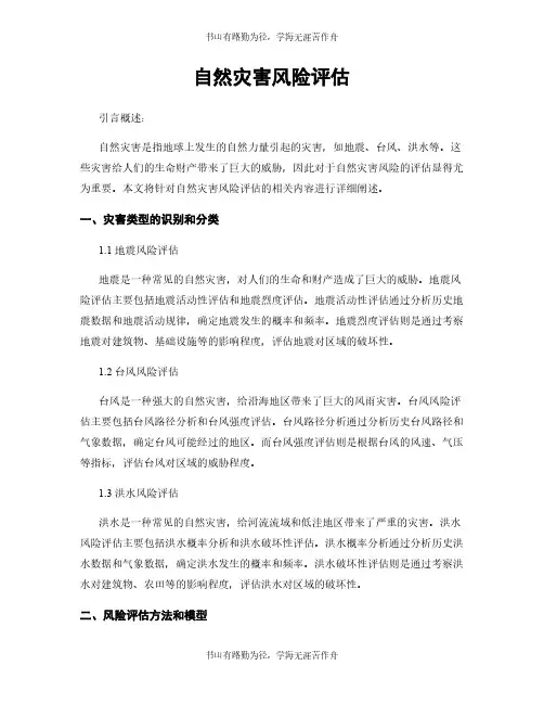 自然灾害风险评估