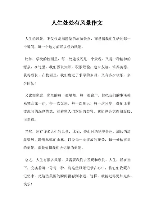 人生处处有风景作文