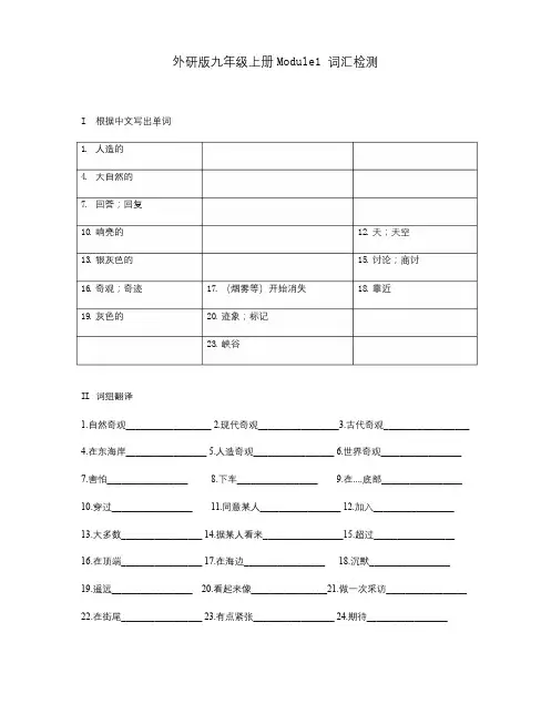 Module 1 词汇 语法练习 外研版英语九年级上册(含答案)
