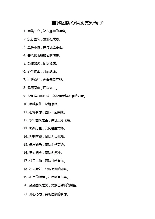 描述团队心情文案短句子