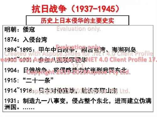 中国近代史——抗日战争共26页