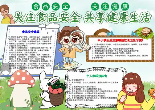 食品安全校园黑板报手抄报word模板(完整版)