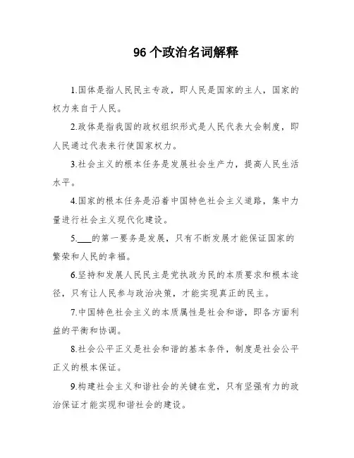 96个政治名词解释