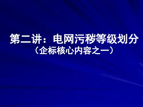 电网污秽等级的划分