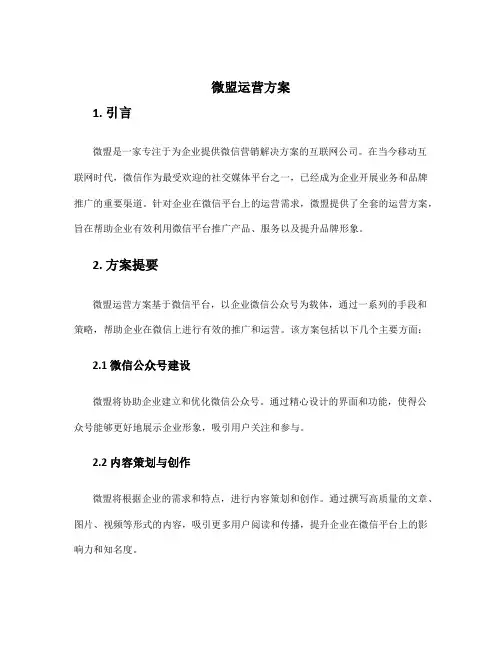 微盟运营方案
