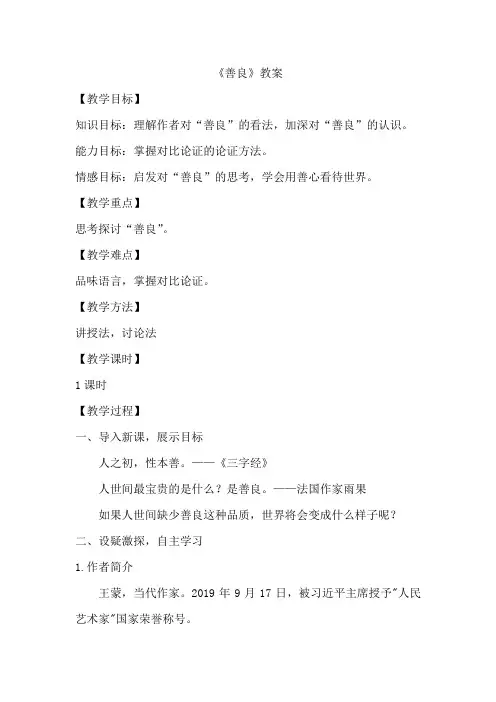 《善良》教案