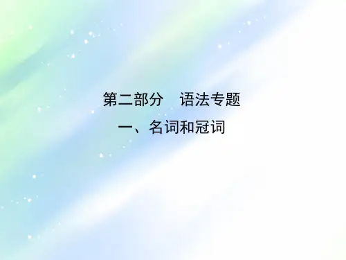 人教版英语：语法部分+一、名词和冠词