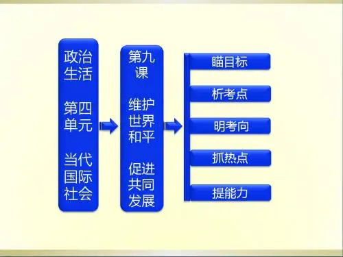 高考政治一轮复习政治生活第四单元第九课维护世界和平促进共同发展课件