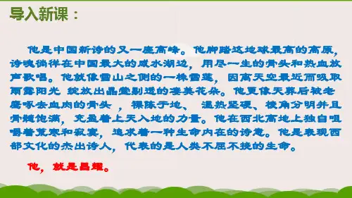 新教材《峨日朵雪峰之侧》课件PPT高一上学期语文统编版PPT