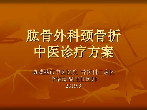 肱骨外科颈骨折中医诊疗方案