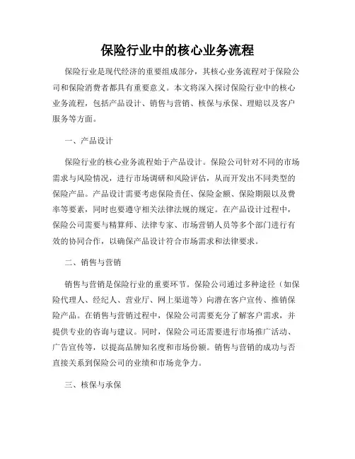 保险行业中的核心业务流程