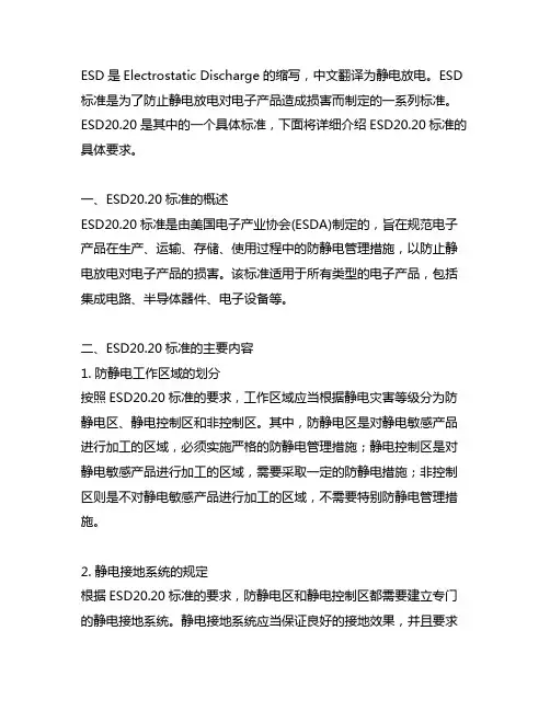esd20.20标准具体要求