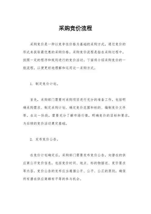 采购竞价流程