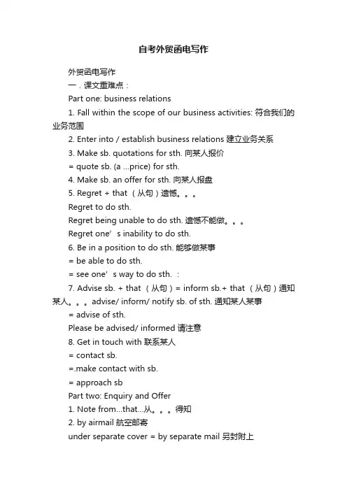 自考外贸函电写作