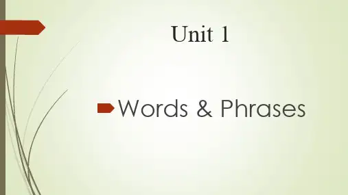 新视野大学英语第三版第四册Unit 1单词讲解
