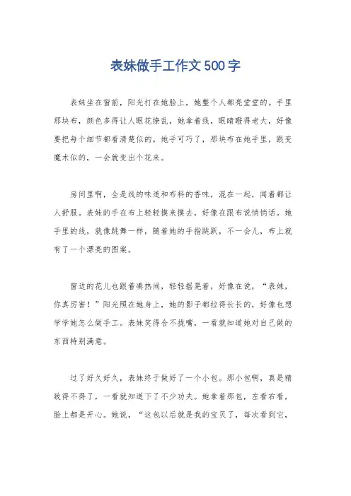 表妹做手工作文500字