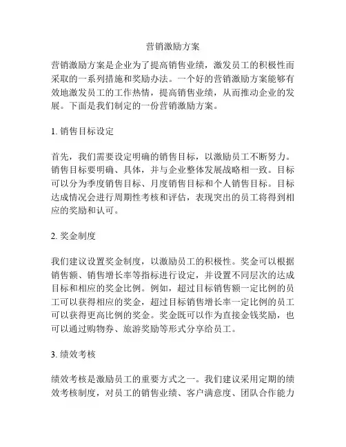 营销激励方案