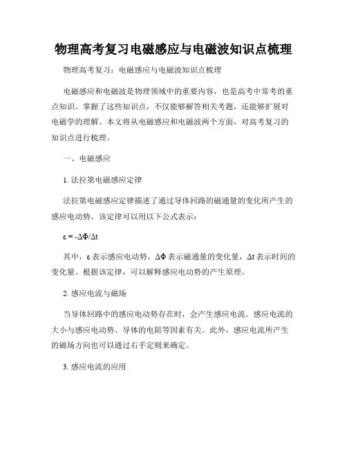 物理高考复习电磁感应与电磁波知识点梳理