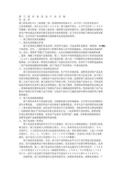 荷兰的农业及农产品市场