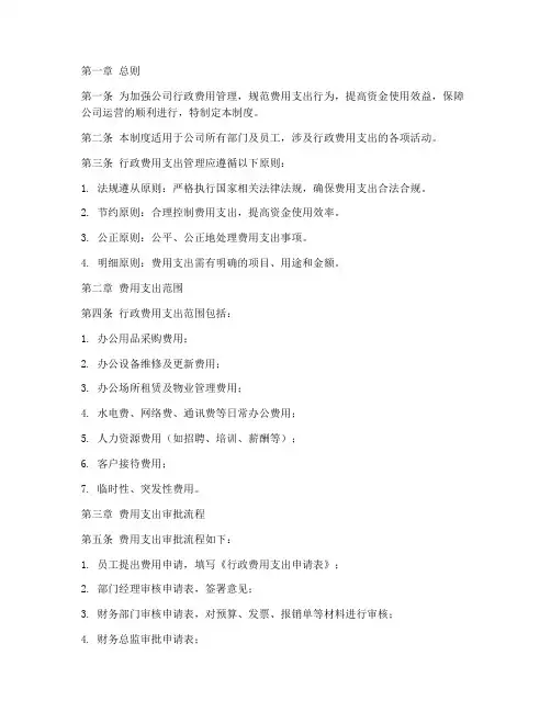 公司行政费用支出管理制度