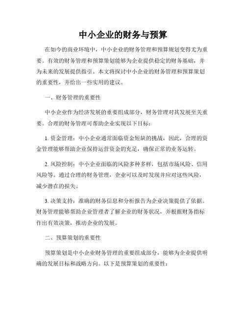 中小企业的财务与预算