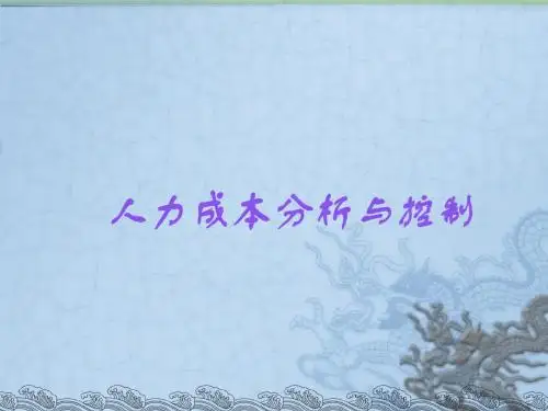 人力成本分析与控制
