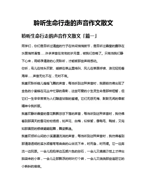聆听生命行走的声音作文散文