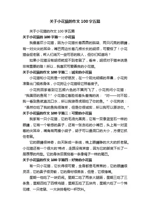 关于小花猫的作文100字五篇