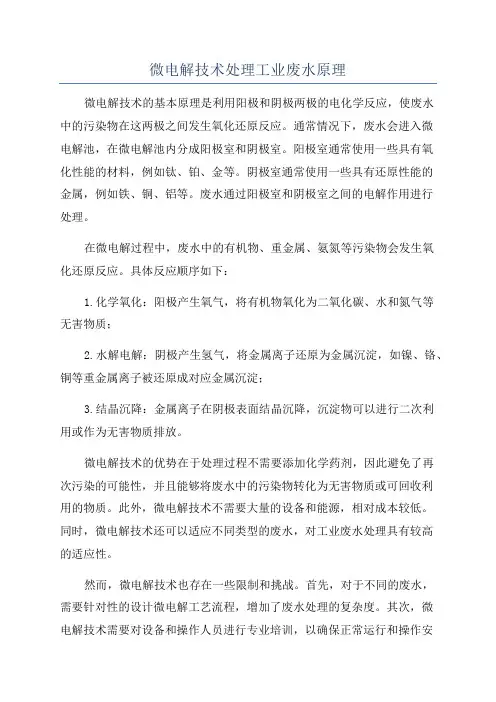 微电解技术处理工业废水原理
