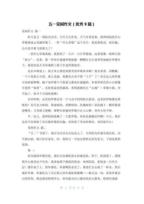 五一见闻作文(优秀9篇)