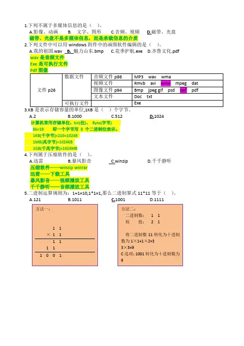 2010学业水平考试题参考答案及解析微机