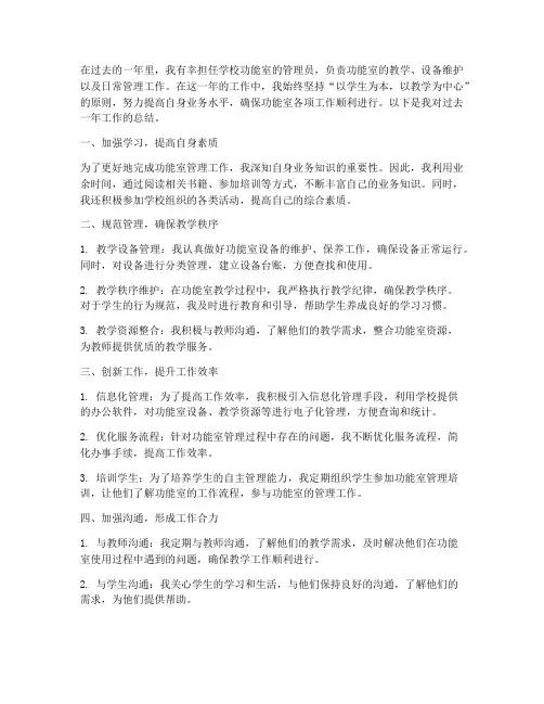 功能室个人工作总结